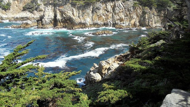 Rocky coastline at Point Lobos near Monterey Bay.